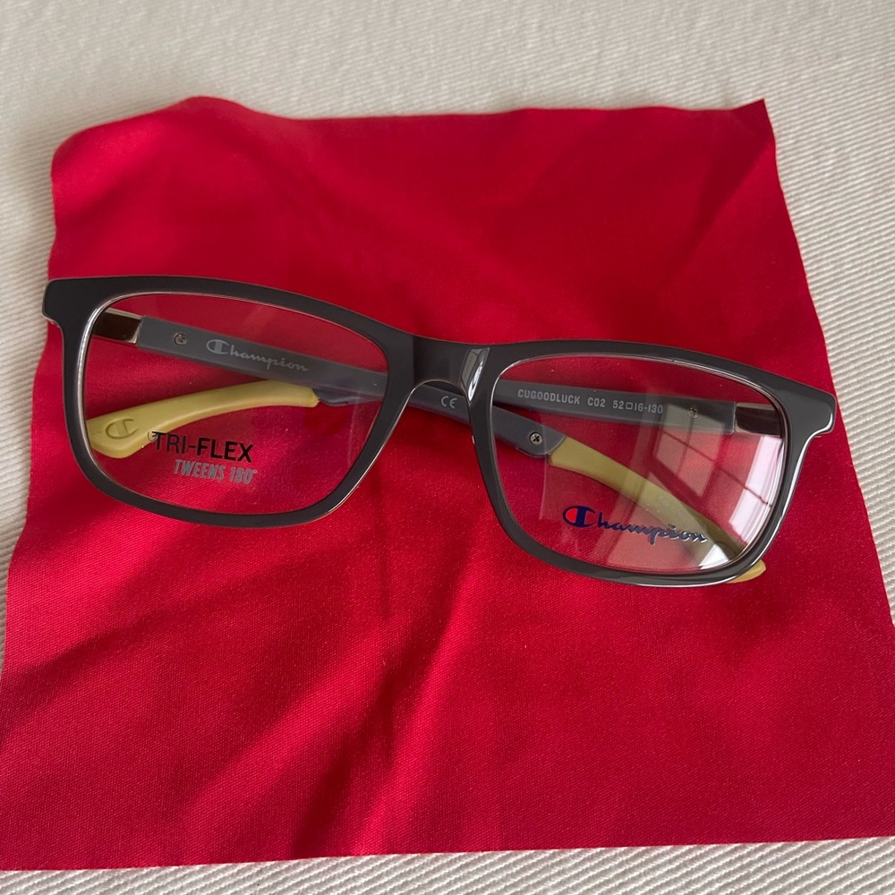 Champion Men's Glasses with Black Frame and Gold Accents